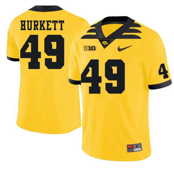 Men #49 Ethan Hurkett Iowa Hawkeyes College Football Jerseys Sale-Gold